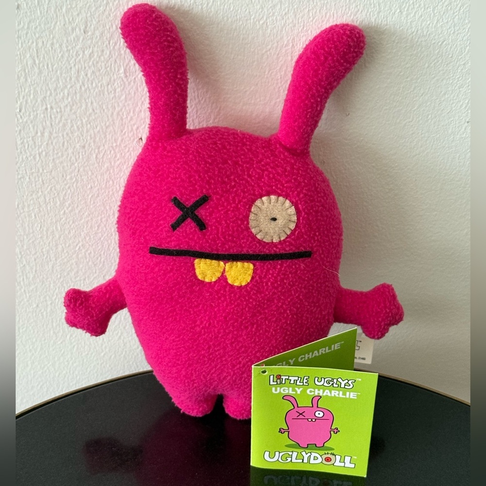 Vintage 2011 Little Uglys Ugly Charlie Pink Plush 7โ